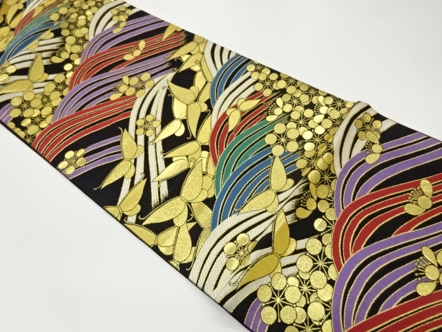 JAPANESE FUKURO OBI / WOVEN FLOWERS